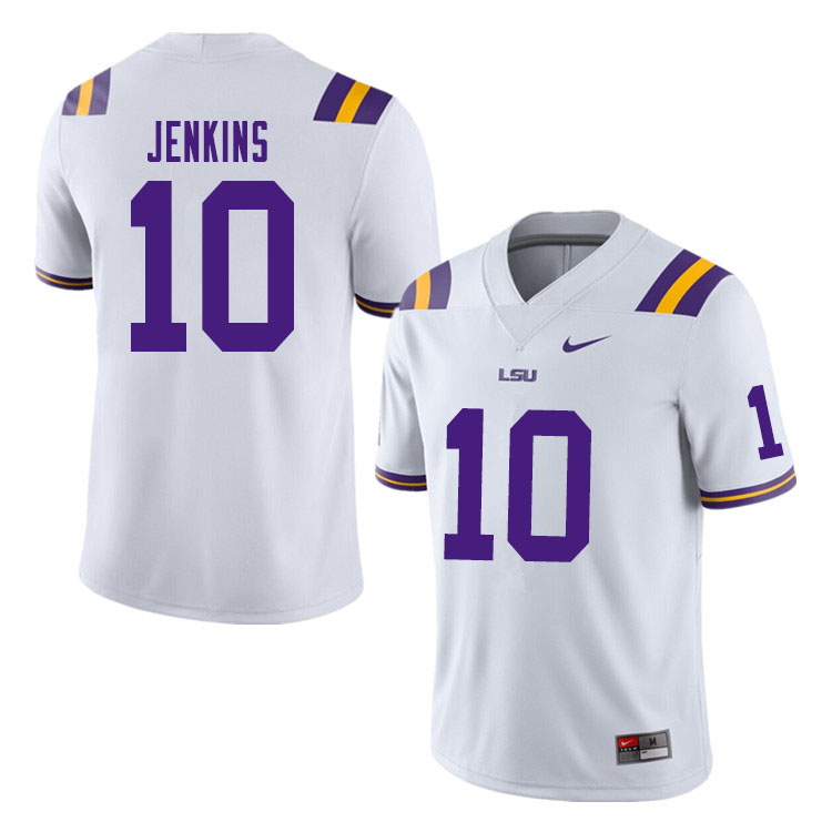 Men #10 Jaray Jenkins LSU Tigers College Football Jerseys Sale-White